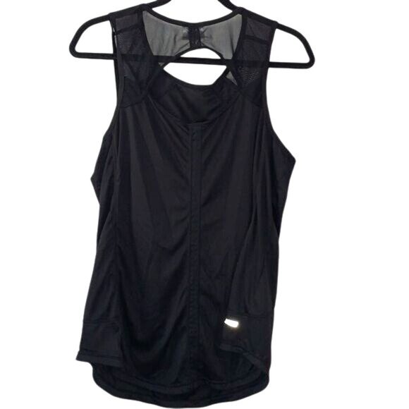 Danskin Now Black Mesh Back Active Tank Top XL 16-18 Polyester/Spandex Womens At - Picture 7 of 10
